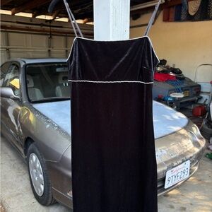 Urban Outfitters Black Velvet Dress with Silver diamond Trim lining